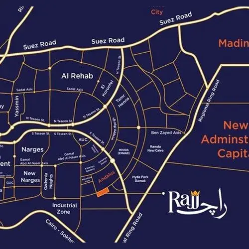 rajj new cairo Location